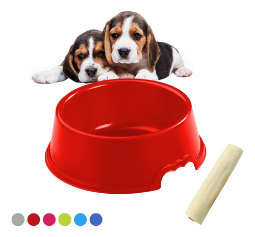 Plato Comedero Mascota Perro Gato Hecho En España 1l 21cm Ø Color Rojo