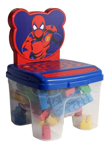 Imagem 1 de 2 de Cadeira Infantil Kids Brinquedo Com 48 Blocos Montar Aranha
