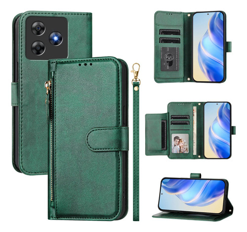 Funda Con Tapa Para Blackview Wave 8c Protection, Suave Piel Sintética, Funda Tipo Cartera Con Cremallera Y Tarjetero