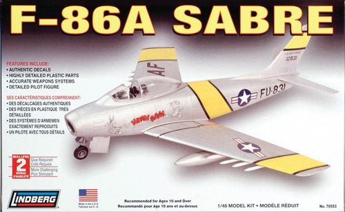 Imagen 1 de 4 de F-86a Sabre (kit Plástico), 1/48. Lindberg Usa.