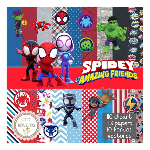 Kit Clipart Spidey Y Sus Amigos Imagenes Png Papeles Digital