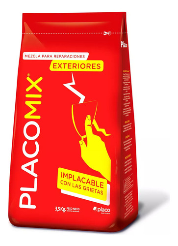 Pack X8u Mezcla Cementicia Reparar 3,5k Placomix Exterior Mm Acabado Mate Color Gris