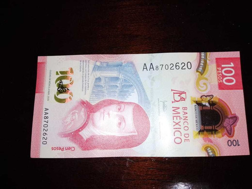 Billete Nuevo De 100 Pesos Serie Doble Aa 
