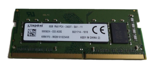 Memoria Ram Kingston 8gb. 1rx8. Pc4-2400t 