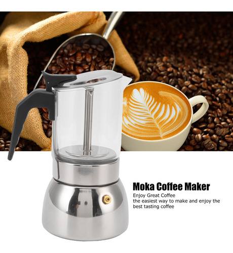Cafeteira Moka De Vidro 300ml Para Casa E Cafeteria