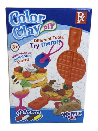 Juego De Masas Color Clay Set De Waffles