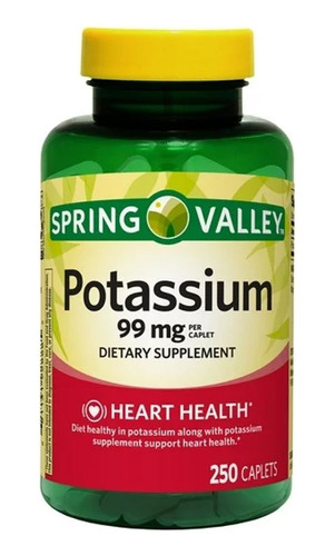 Potasio 99mg Spring Valley Potassium 250 Caps Equilibrio Ph 