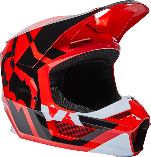 Imagen 1 de 6 de Casco Motocross Fox - V1 Lux - #28001 - Rojo -