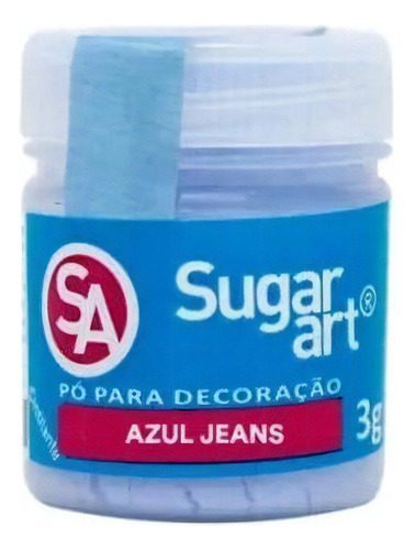 Corante Alimentício Gliter Azul Jeans Para Decorar Bolo 3g