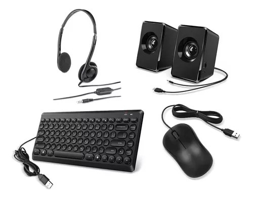 Kit Combo   Teclado Mouse Parlantes Auriculares  Pad