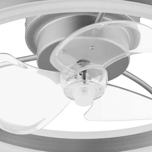 Ventilador De Techo Interior Con Luz Led Gris /6 Velocidades Cantidad De Aspas 3 Aspas Transparente Diámetro 20 Frecuencia 60hz Material De Las Aspas Acrilonitrilo Butadieno Estireno Abs