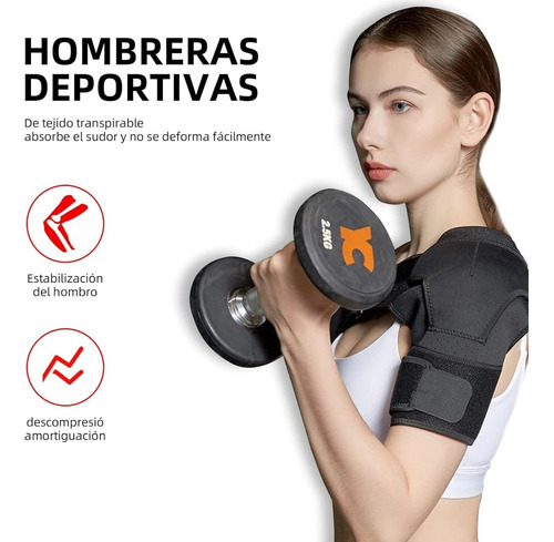 2 Pcs Ajustable Hombrera Con Manga De Compresion Ajustable