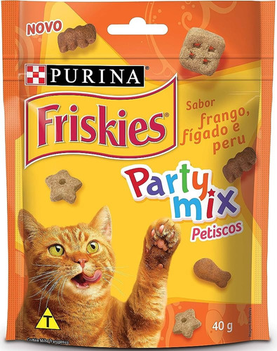 Friskies Party Mix Petisco Gatos Ad Fgo, Fígado E Peru 40g