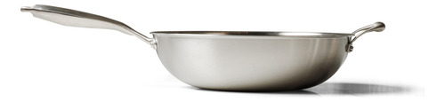 Wok Inox Corpo Triplo 34cm + Tampa De Presente