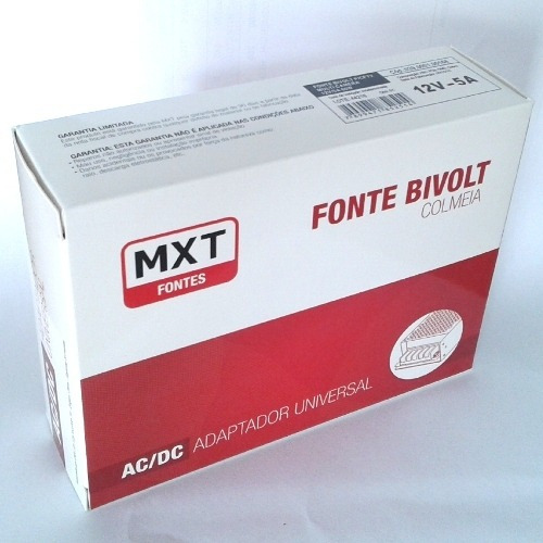 Imagem 2 de 5 de Fonte Chaveada Bivolt 12v 5a 60w Colmeia Mxt