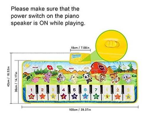 Alfombrilla De Piano Para Niños Con 8 Sonidos Multicolor