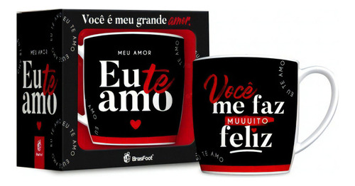 Caneca Porcelana Personalizada Meu Amor Eu Te Amo 360ml