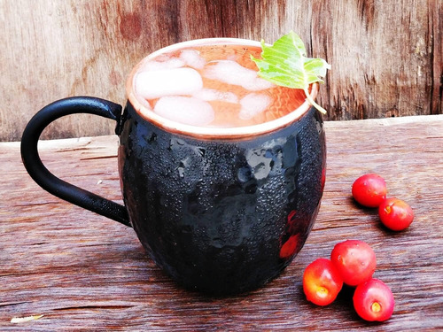 Taza De Cobre Puro Moscow Mule Negra Mate De 16 Oz Para Bebe