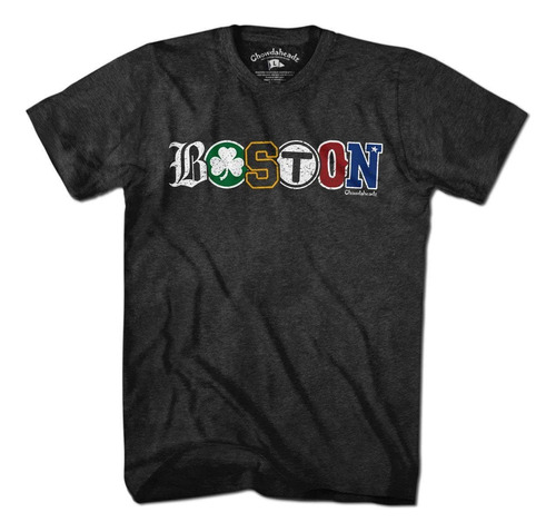 Chowdaheadz Boston Townie Pride Camiseta, Carbon Vegetal