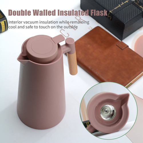 Jarra De Café Térmica De 1 L, Cafetera Al Vacío Doble Pared