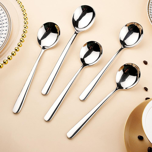 Cucharas Redondas Grandes, Paquete De 4, Acero Inoxidable