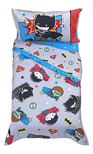 Warner Brothers Justice League - Juego De Ropa De Cama De 4