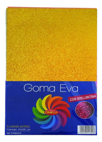 Goma Eva Con Brillantina A4 Pack X5 Serviciopapelero