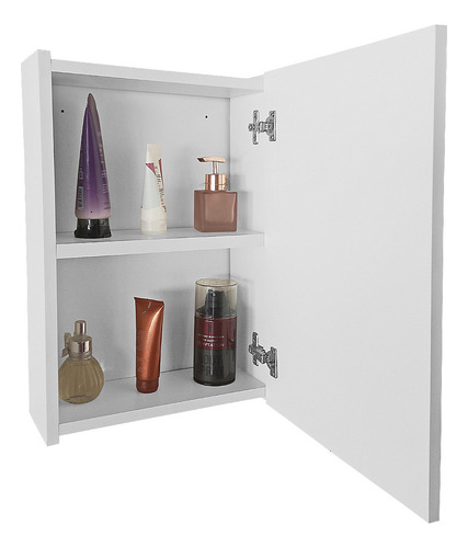 Armário P/ Banheiro Porta Espelho De Vidro Bemi Modulo20 Moldura Branco