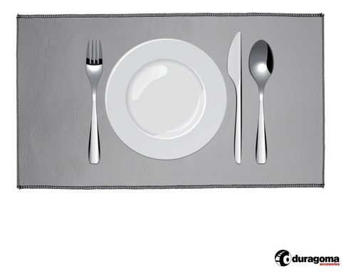 Set 4 Individuales De Mesa Ecocuero Cuerina Mantel Gris claro