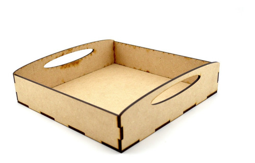 25pzs Caja Mdf De 20cm X 20cm, Con Agarradera Madera Art152