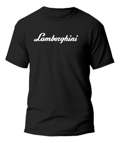 Playera Negra Estampado Lamborghini 100% Algodon