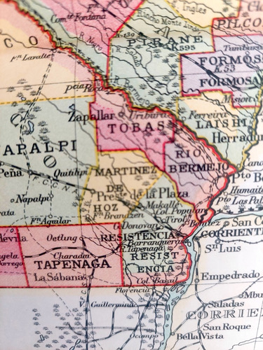 Mapa 1935 Gobernaciones Chaco Y Formosa Ferrocarril Plano (Usado)