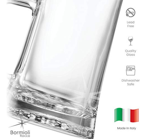 Juego De 4 Vasos De Cerveza De Vidrio De 510 Ml Con Asa