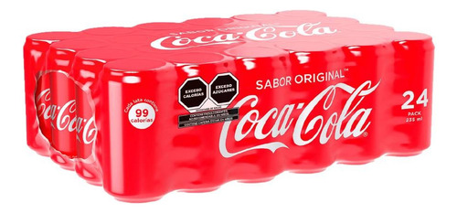 24 Pack Refresco Coca Cola Original Mini Lata 235 Ml