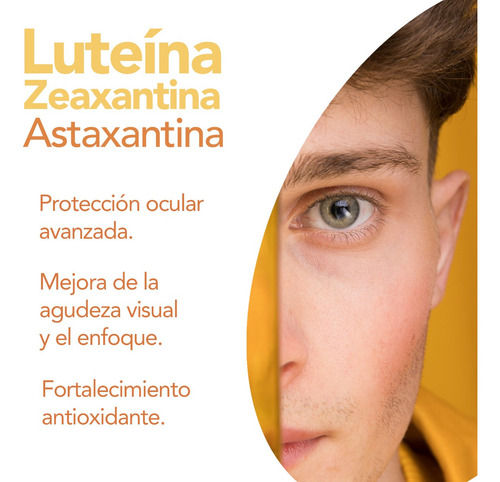 Luteína, Zeaxantina y Astaxantina con Vitamina E, Zinc, Cobre y Omega 3 90 Cápsulas Fórmula Nutricional para Vista y Bienestar Diario Natgel