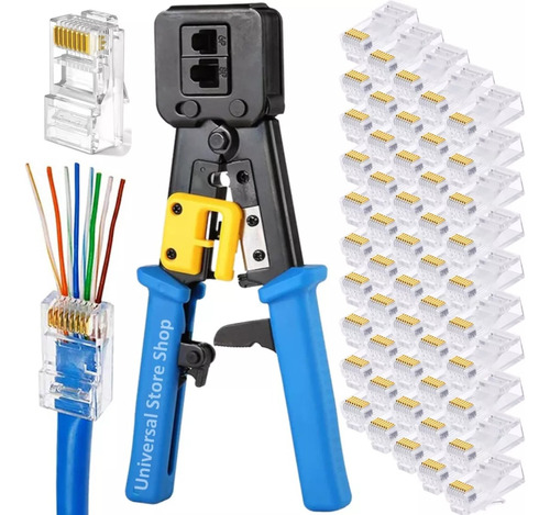 Crimpeadora Alicate Ez Rj45 +100 Conector Cat6 Pass Through