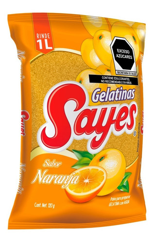 Imagen 3 de 4 de Gelatina De Agua Sabor Naranja, 25 Piezas De 120 Gramos