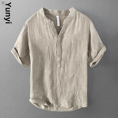 Camiseta De Manga Corta De Lino Puro For Hombre