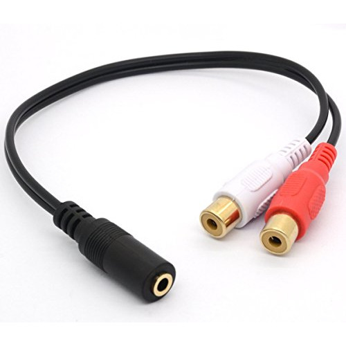 3 5 Mm Hembra Doble Rca Phono Phono Splitter Cable Spli...