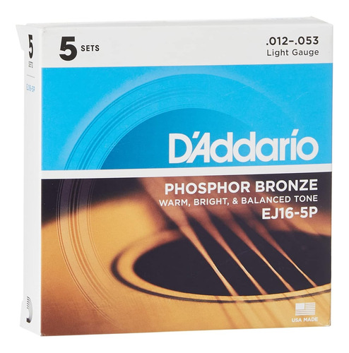 Cuerdas De Guitarra D'addario - Guitarra Acústica, Ligera, 1