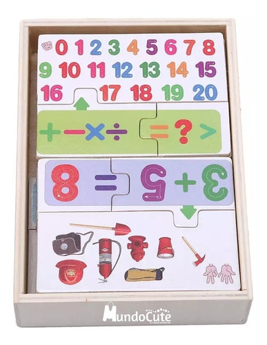 Imagen 3 de 5 de Rompecabezas Sumas Caja Didáctica Abc Y Juego Matemáticas