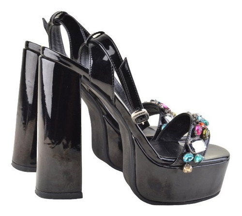 Sandalias De Cuero De Charol Apliques Mujer Siena - Ferraro
