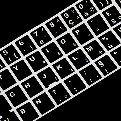 Capa Adesiva De Teclado Azerty Francesa Com 5 Letras Brancas