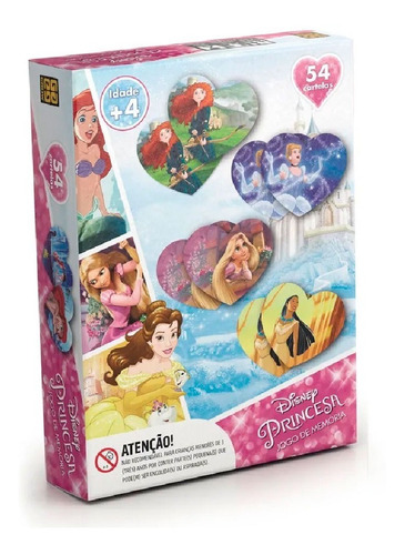 Jogo Da Memória 54 Cartelas Disney Princesas Grow 02161