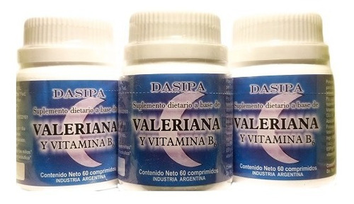 Imagen 1 de 4 de Valeriana + Vitamina B 6 Dasipa. Pack 3 X 60 Comprimidos. 