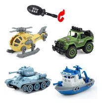 Comprar 4 Vehículos De Juguete Desmontables Desarmables Niños Color Militar Personaje Construcción