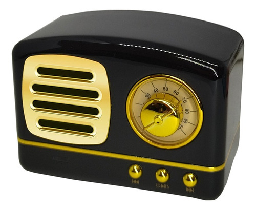 Imagem 3 de 9 de Caixa De Som Portatil Retro Vintage Bluetooth Lt-s005 Preto