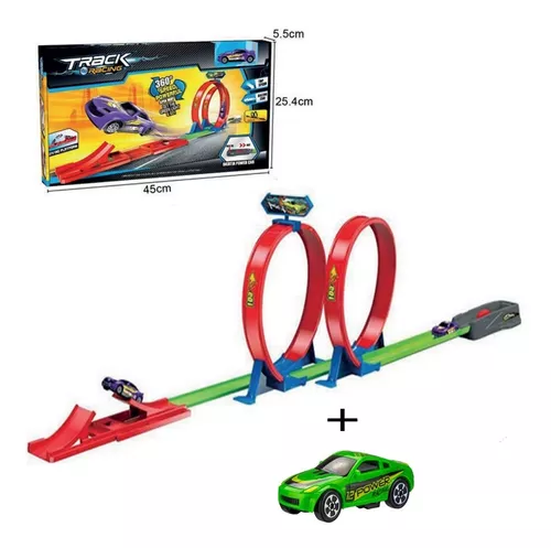 Pista Carrinhos Corrida Looping 360° Lançador Tipo Hotwheels