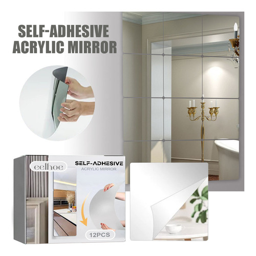 - Adhesivo De Pared Con Espejo Acrílico Autoadhesivo For Una