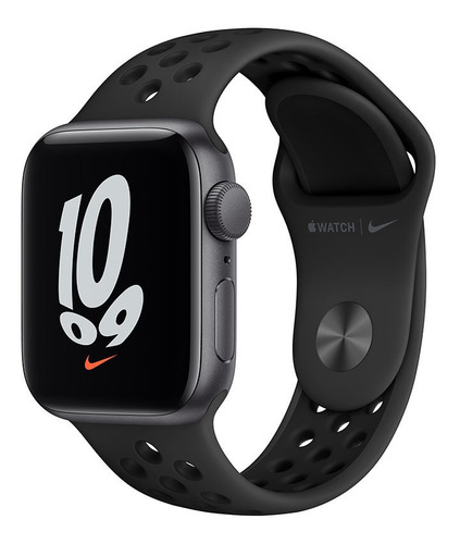 Smartwatch Reloj Inteligente Apple Watch Nike Se (gps, 40mm) Color De La Caja Gris Espacial Color De La Malla Carbono/negro